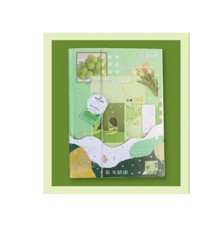 Hardcover PVC notebook with wireless glue binding showing four different printed design options