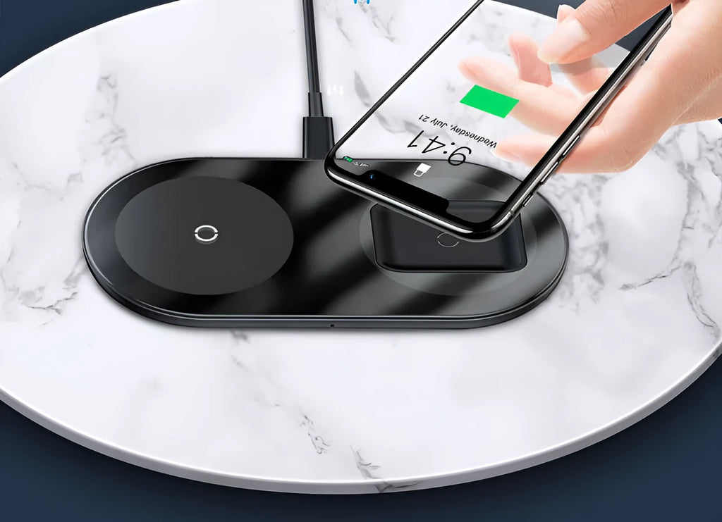 Baseus 2-in-1 wireless charger for phones and earbuds with minimalist design