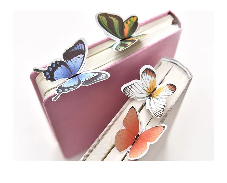 Cute butterfly-shaped paper bookmark in Japanese and Korean stationery style.