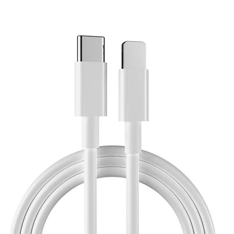 White 20W USB-C fast wall charger with cable for Apple iPhone and iPad