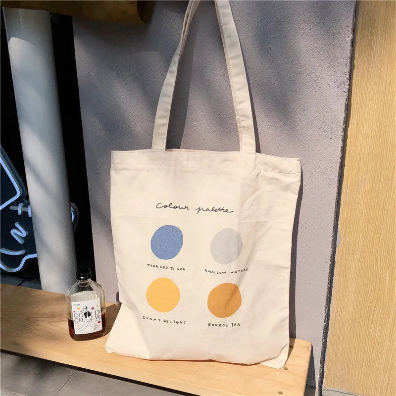 Women's canvas tote shopper bag with geometric pattern and zipper closure in light pink colour