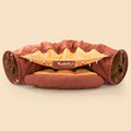 Collapsible cloth cat tunnel in four colour options measuring 45 by 50 by 22 centimetres