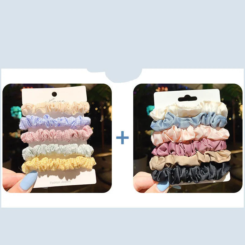 Children's elastic hair ring and head rope set in autumn and macaron colours 6 or 20 piece