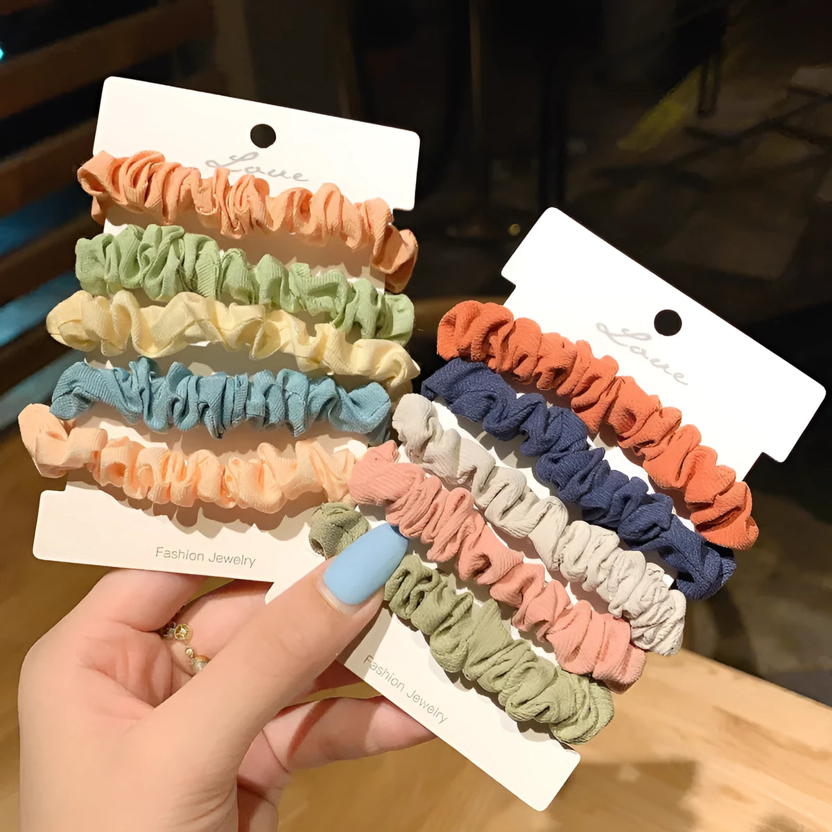 Children's elastic hair ring and head rope set in autumn and macaron colours 6 or 20 piece