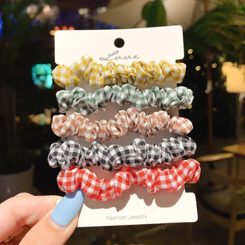 Children's elastic hair ring and head rope set in autumn and macaron colours 6 or 20 piece