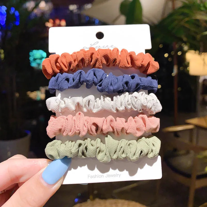 Children's elastic hair ring and head rope set in autumn and macaron colours 6 or 20 piece