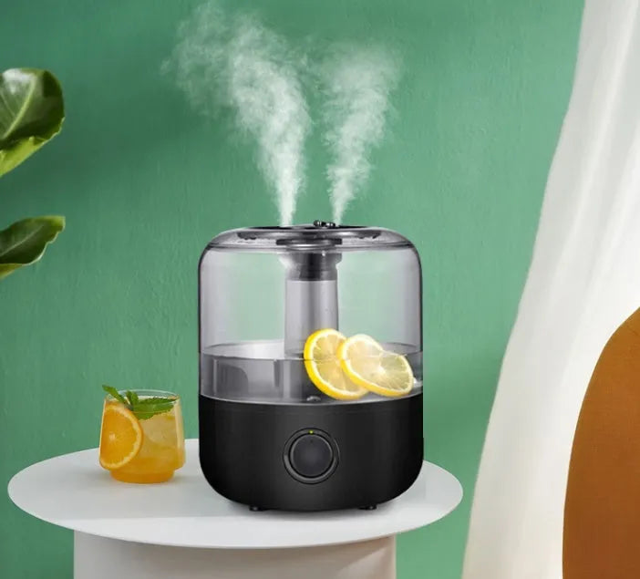 White or black mechanical humidifier with 3L capacity and aromatherapy function for bedroom use