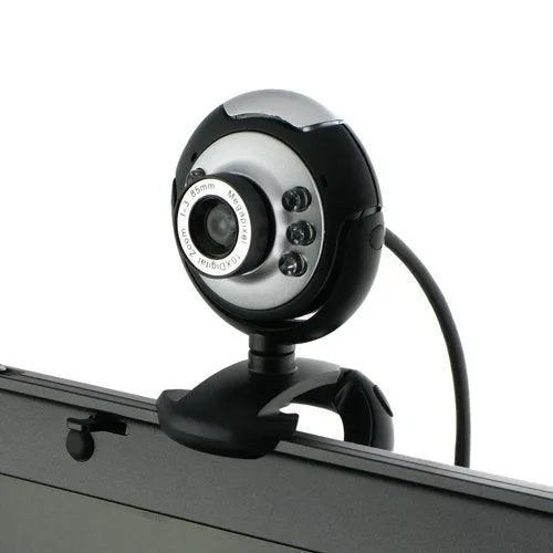 USB computer webcam with built-in six-LED ring light ring and manual focus adjustment