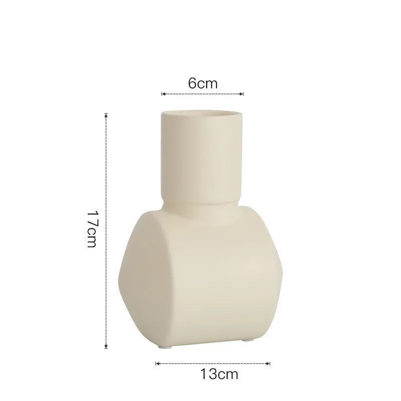 Nordic Morandi ceramic vase with hammer texture finish in beige, brown, or purple colour options