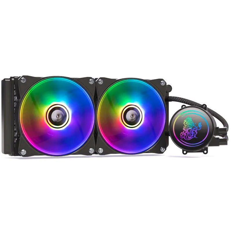Kirin 240mm CPU water cooling radiator with colourful ARGB fan and copper-aluminium fins