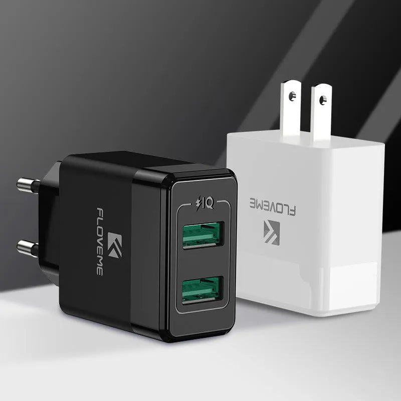 European and American standard travel charger with USB output for mobile phone charging