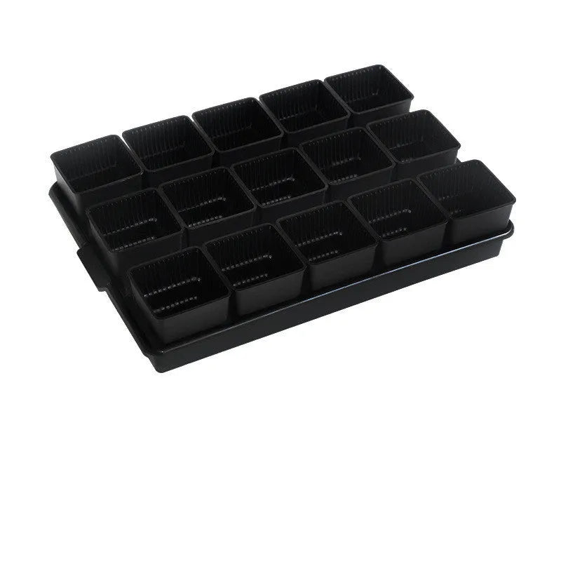 Meishi black and white resin succulent flower pot set with tray, 32cm bottom diameter