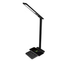 Wireless charging desk lamp with aluminium shade and touch controls in black or white colour