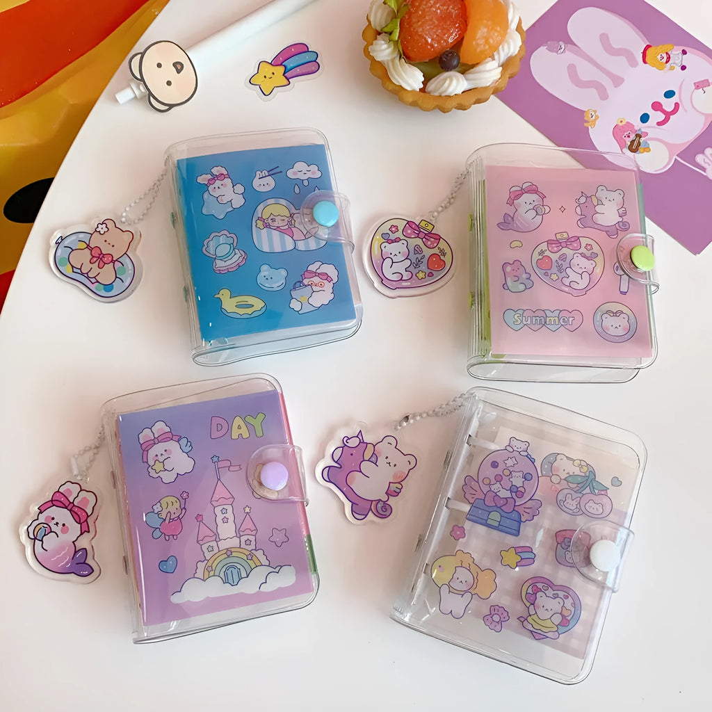 Four styles of cute Japanese girl heart pattern loose leaf refills for hand ledger notebooks.