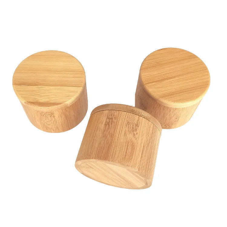 Bamboo seasoning box and spoon for kitchen spice storage.