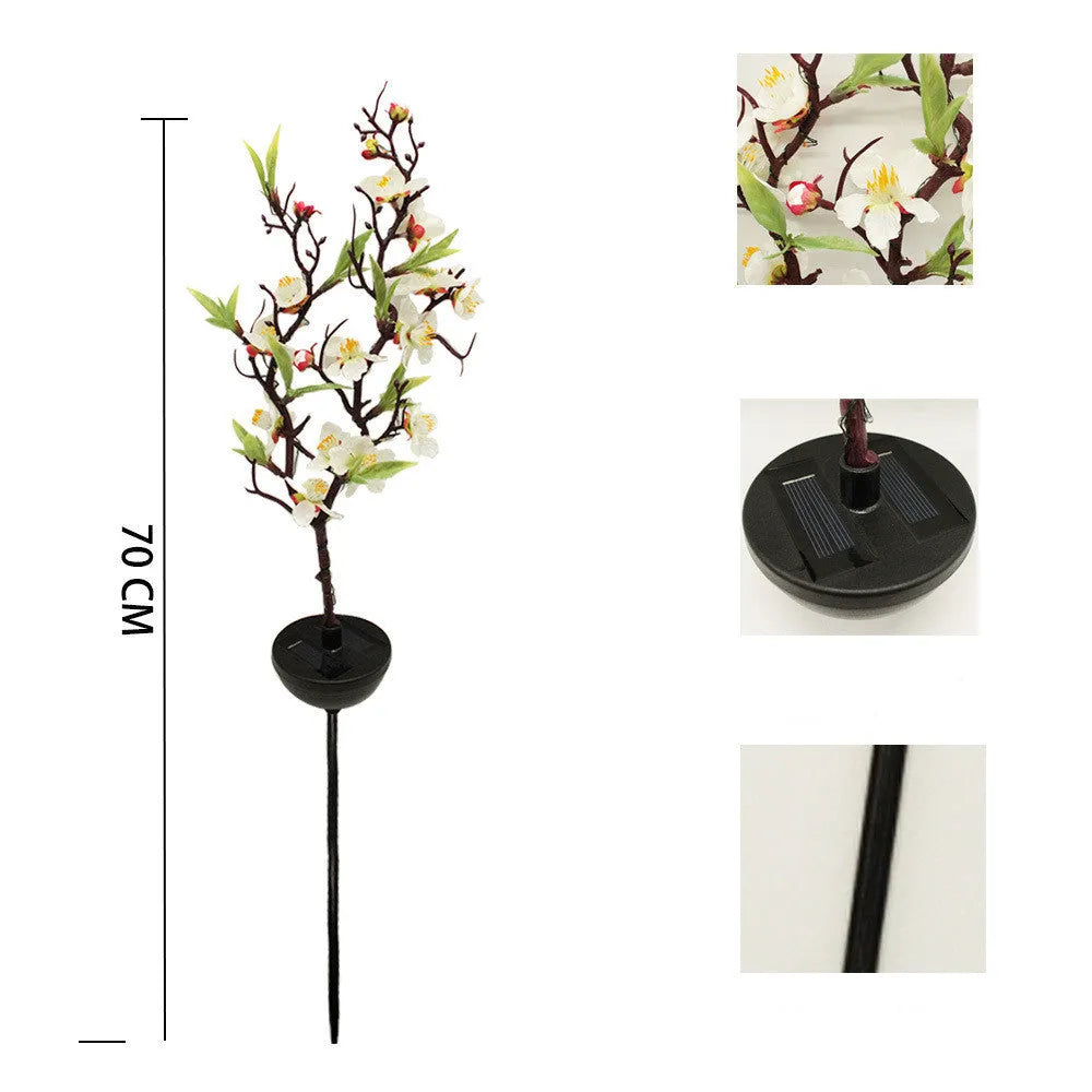 Solar-powered cherry blossom firework string lights for garden decoration
