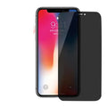 iPhone tempered glass screen protector with anti-peeping privacy feature shown on smartphone