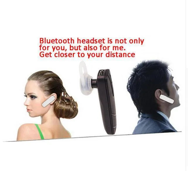 Black and white mini Bluetooth 4.1 wireless in-ear headset with earplug design.