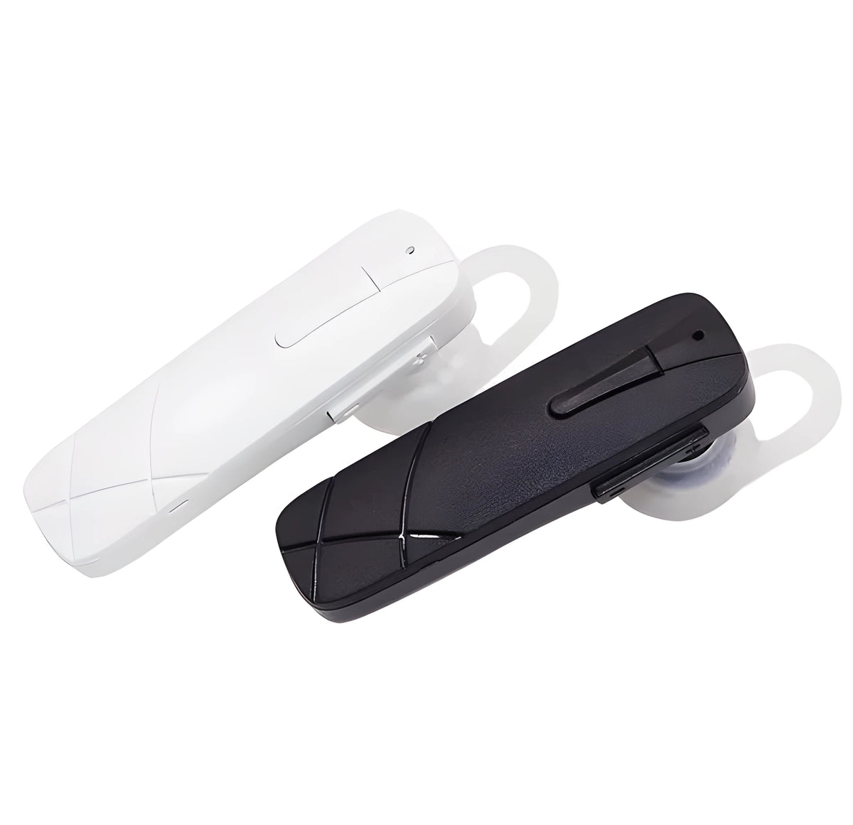 Black and white mini Bluetooth 4.1 wireless in-ear headset with earplug design.