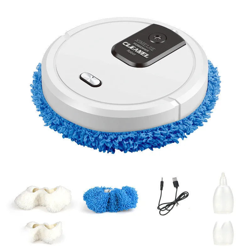 Automatic spray sweeping and mopping robot for home cleaning in multiple colour options.
