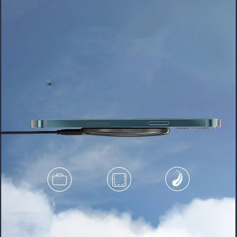 Black C01 magnetic wireless charger with Type-C port for cross-border electronic devices