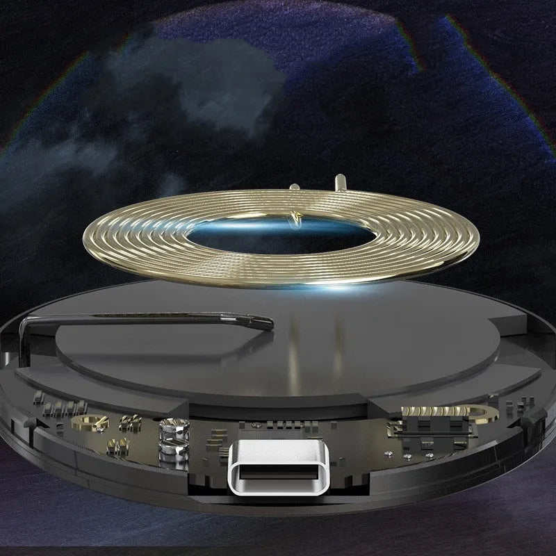 Black C01 magnetic wireless charger with Type-C port for cross-border electronic devices