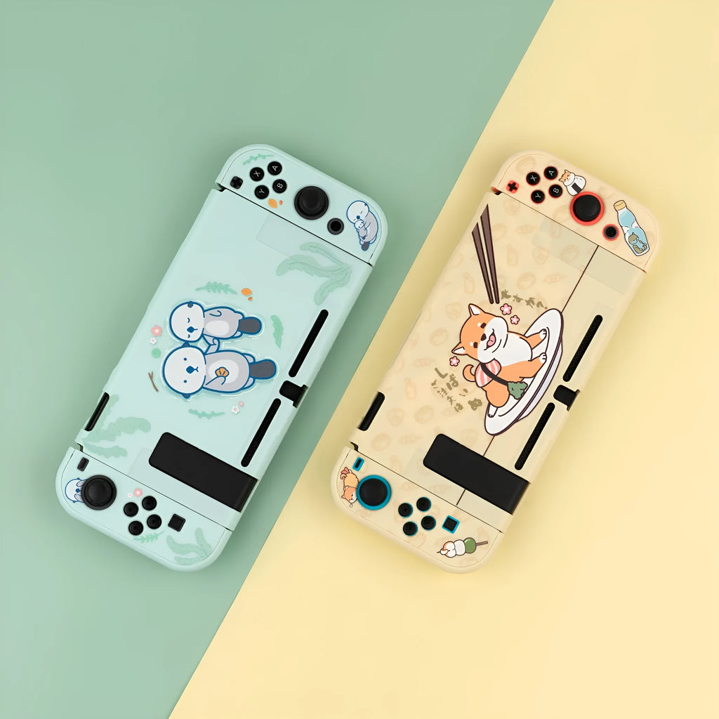 Silicone protective shell with back grip housing for Nintendo Switch and Switch Lite controllers