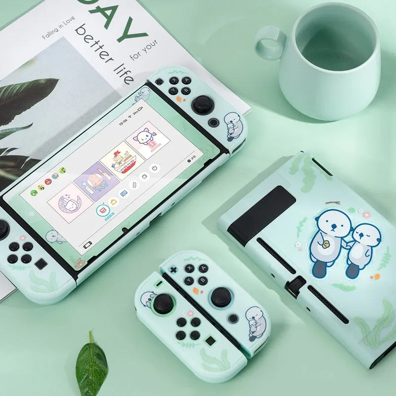 Silicone protective shell with back grip housing for Nintendo Switch and Switch Lite controllers