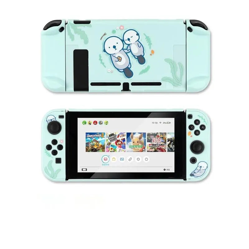 Silicone protective shell with back grip housing for Nintendo Switch and Switch Lite controllers