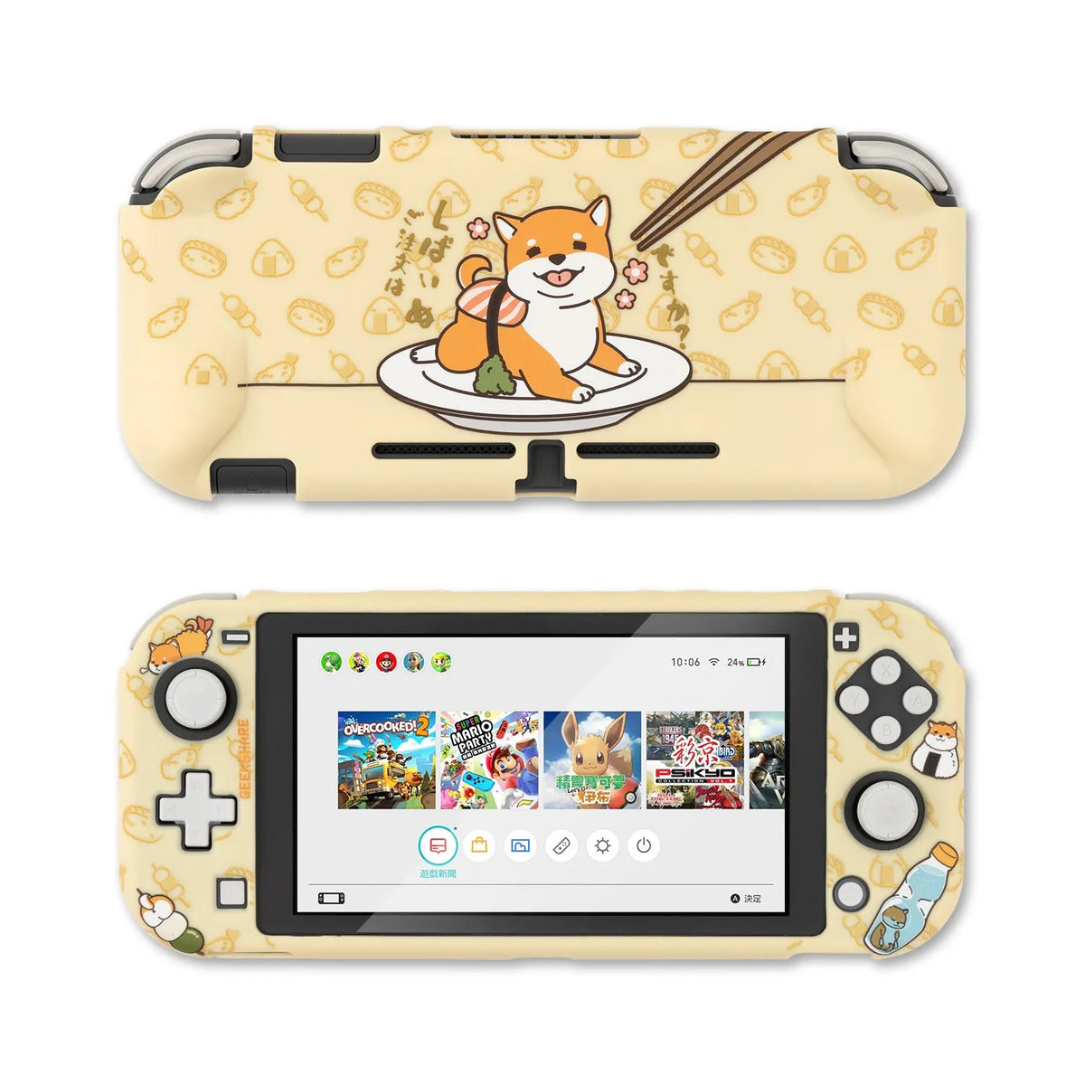 Silicone protective shell with back grip housing for Nintendo Switch and Switch Lite controllers