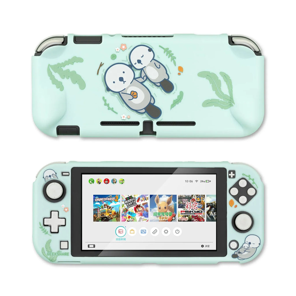 Silicone protective shell with back grip housing for Nintendo Switch and Switch Lite controllers