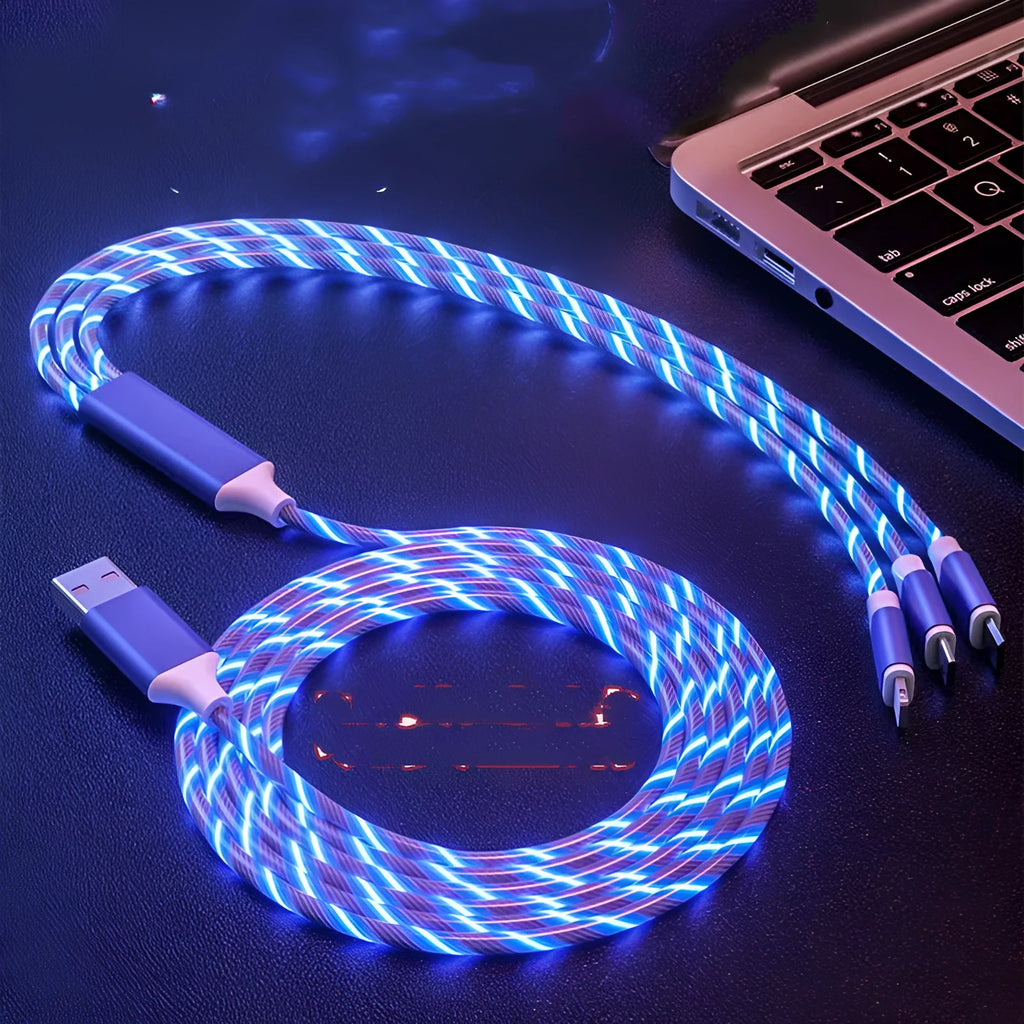 USB streamer data cable with one-for-three splitter and colourful marquee lights in 1.25 metre length