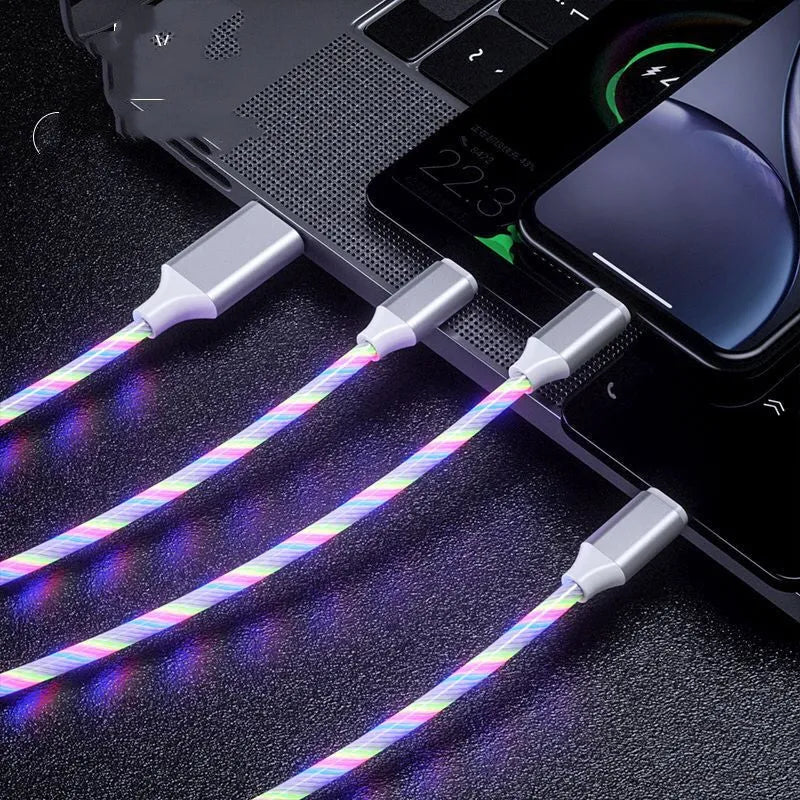 USB streamer data cable with one-for-three splitter and colourful marquee lights in 1.25 metre length