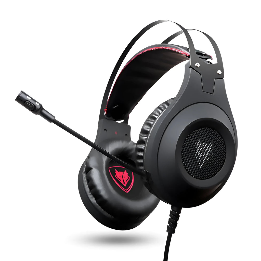 Black USB wired computer headset with microphone for PC desktop notebook