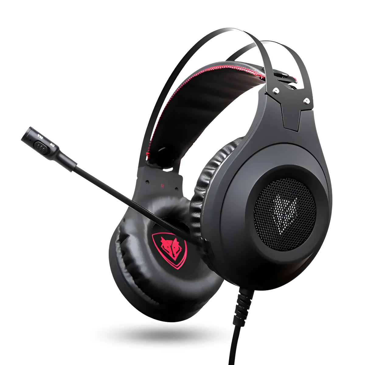 Black USB wired computer headset with microphone for PC desktop notebook