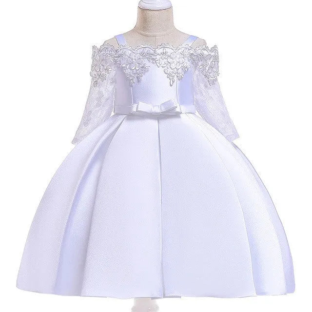 Girls simple style dress with lace detail in various colours for sizes 3T to 10T