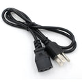 Black American standard three-pin power cord with 1.2 metre PVC sheathed cable