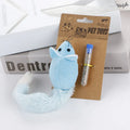 Plush cat mouse toy with mint refill, available in green, blue, orange, and coffee