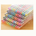 100 colour gel pen and watercolour pen set with highlighter pens in plastic shells