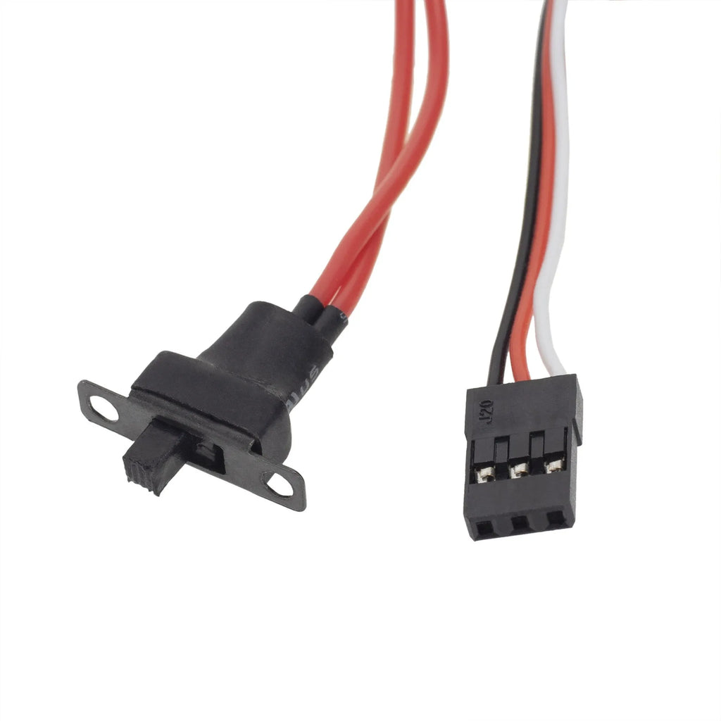Small 40A brushed electronic speed controller for 1/16 and 1/18 scale RC cars and trucks.