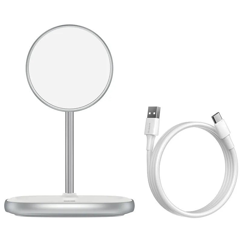 Swan magnetic desktop wireless charger for Apple iPhone 12 in black or white