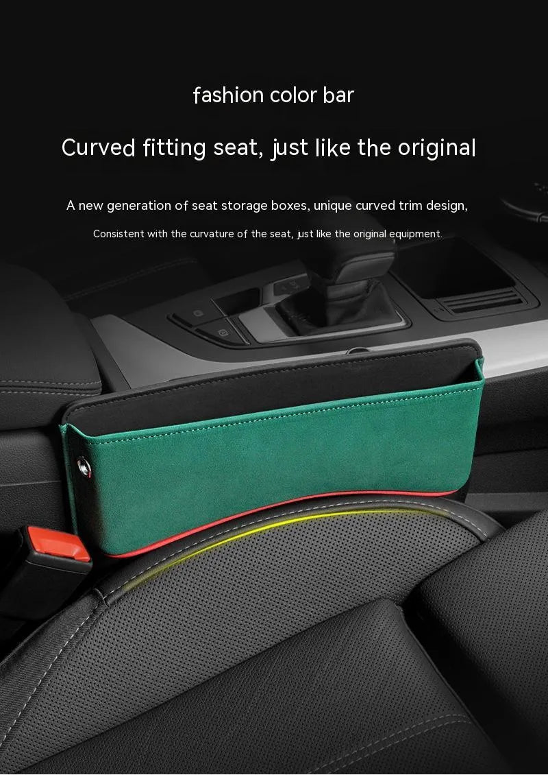 Leather car seat storage box in beige colour with waterproof pressure-resistant construction