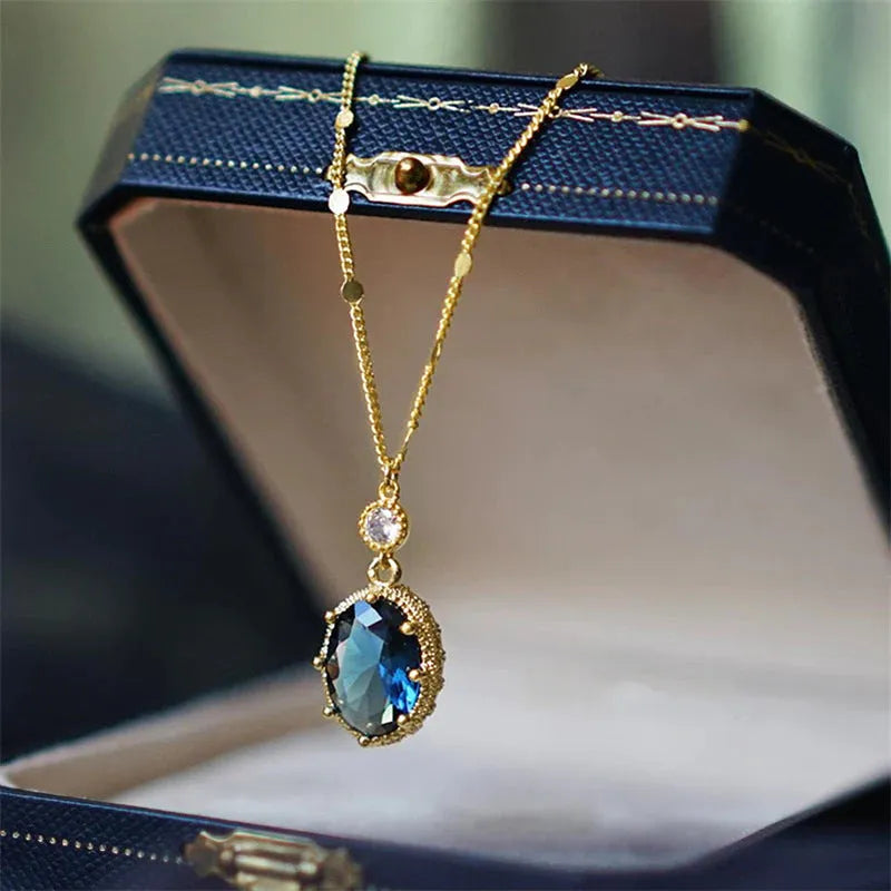 Copper geometric pendant necklace with electroplated gold finish