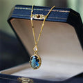 Copper geometric pendant necklace with electroplated gold finish