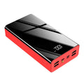 40000 mAh large capacity power bank with LCD display in black and red colour options
