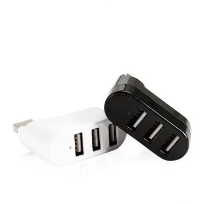 USB hub splitter with multiple USB 2.0 ports in black and white colour options
