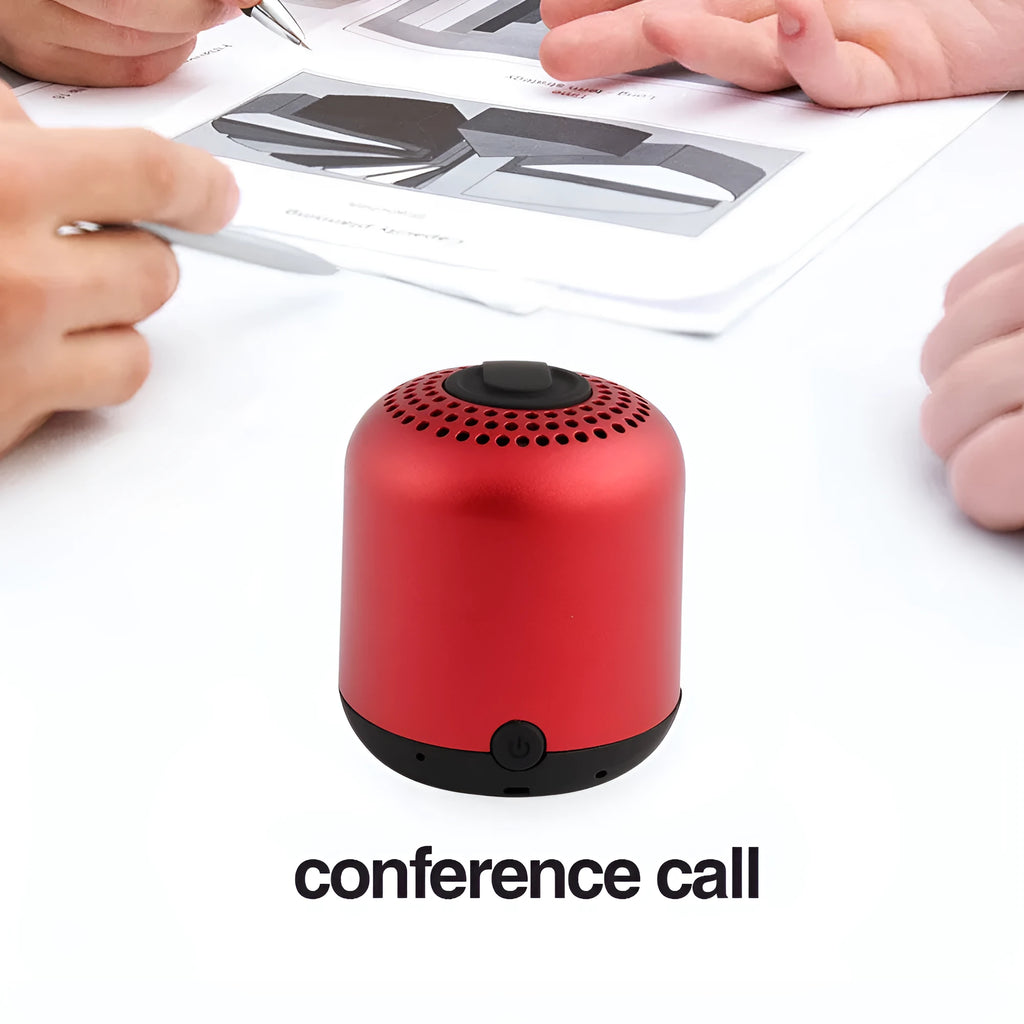 Hieha XQ11 mini cylindrical Bluetooth speaker in metal case, shown in multiple colours.