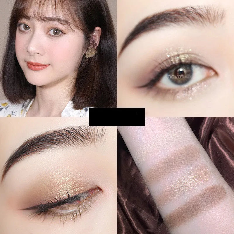NOVO four-colour eyeshadow palette for cosmetic use with shades 01 Jiao Shi, 02 Pure, 03 Rotten and 04 Fragrance