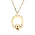 Stainless steel necklace with geometric pendant and adjustable 21-50cm chain