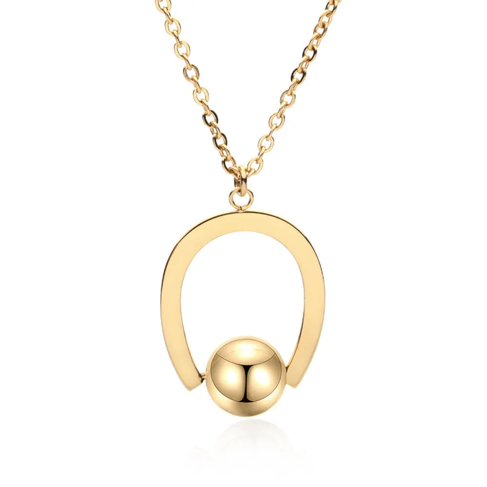 Stainless steel necklace with geometric pendant and adjustable 21-50cm chain